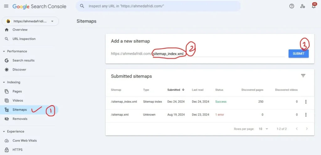Google Search Console Indexing: URL Inspection Tool, Indexing Status, Crawl Errors, Sitemap, Robots.Txt XML sitemap, submitting sitemaps, sitemap index, errors in sitemaps, robots exclusion protocol